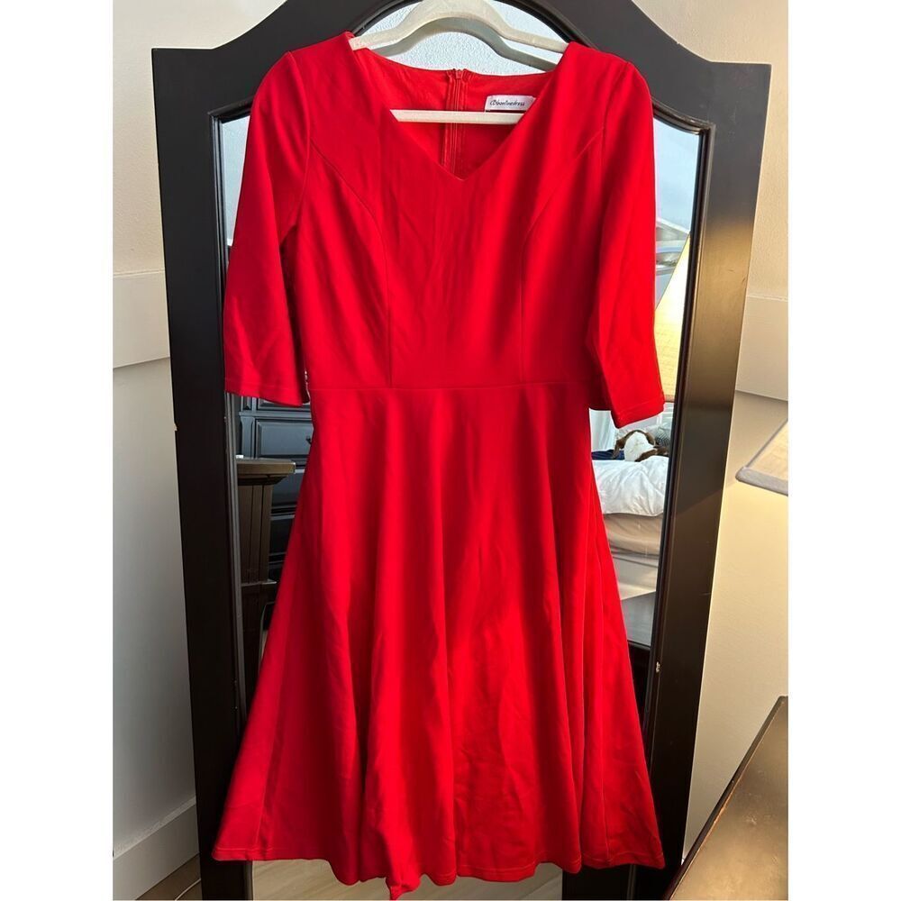 NEW Red 50s 60s Vintage Sleeveless Cocktail Party Dress M